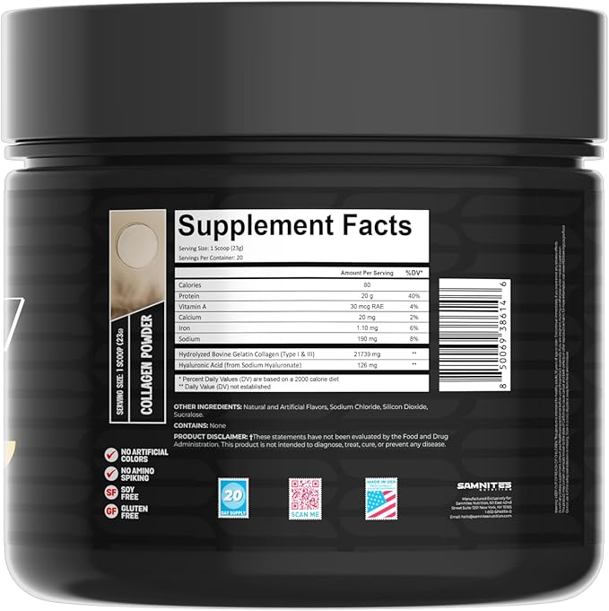 Collagen Powder Caramel Machiato Flavor 20g Protein Natural Ingredients Gluten Free No Artificial Colors Supports Skin Hair Joints