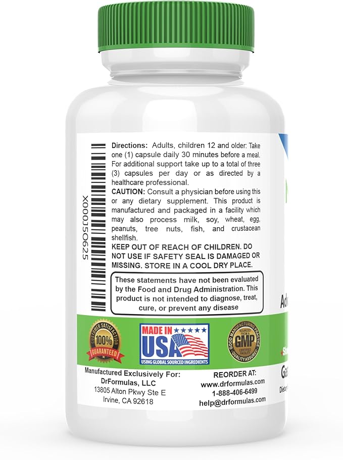 DrFormulas' Best Probiotics for Women &amp Men | Nexabiotic Multi Probiotic with Saccharomyces Boulardii Lactobacillus Acidophilus B. infantis Prebiotic 60 Count Capsules (Not Pearls)