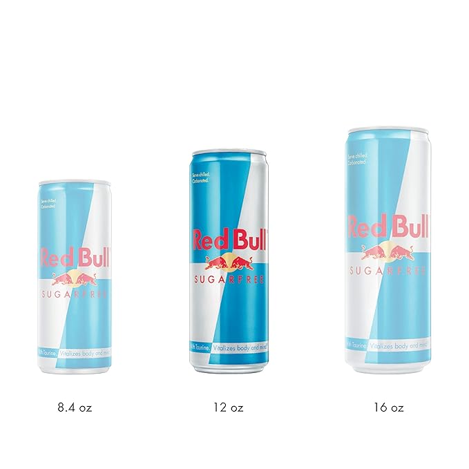 Red Bull Sugar Free and Original Energy Drink Bundle 12 and 8.4 Fl Oz Cans