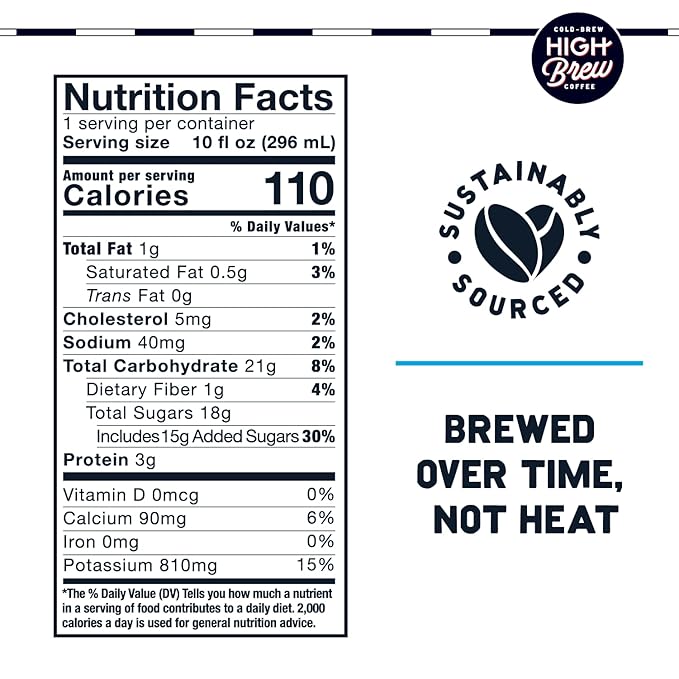 High Brew Coffee Nitro Sweet Cream Cold Brew Coffee 10 FL Oz Ready-To-Drink (Pack of 12)
