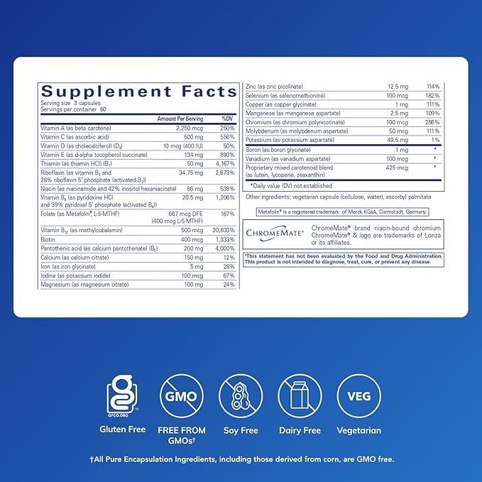 Pure Encapsulations Nutrient 950 | Multivitamin Mineral Supplement to Support Physiological Functions and a Healthy Lifestyle* | 180 Capsules