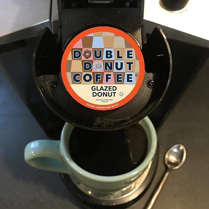 Double Donut Flavored Coffee Pods Medium Roast Glazed Donut Coffee Pods Single-Serve Pods for Keurig K Cup Brewer Machines 80 Count Value Pack