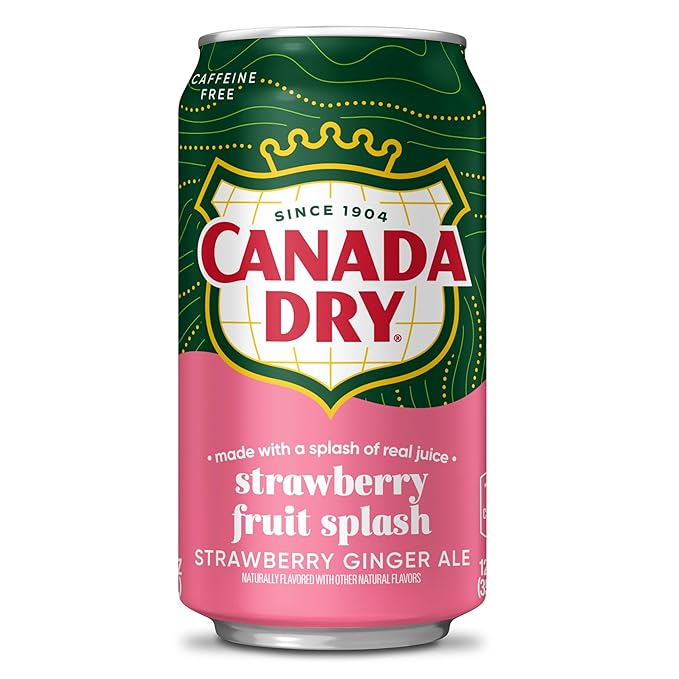 Canada Dry Fruit Splash Strawberry Ginger Ale Soda 12 fl oz cans 12 pack