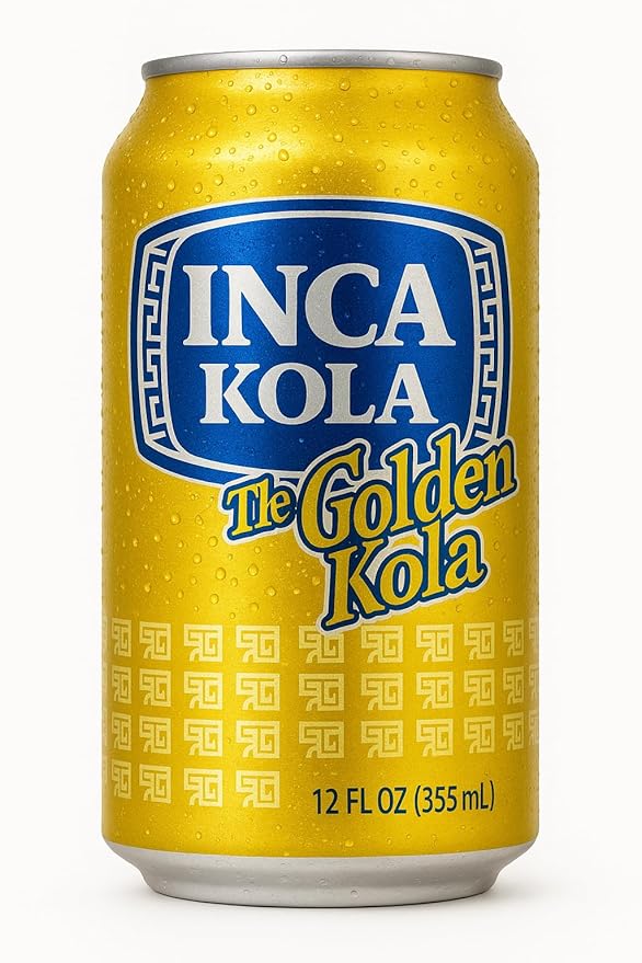 Inca Kola The Golden Kola – 12 fl oz Cans (Pack of 12) – La Kola Dorada – Peruvian Golden Soda – Carbonated Soft Drink with Unique Sweet Flavor – Imported Beverage