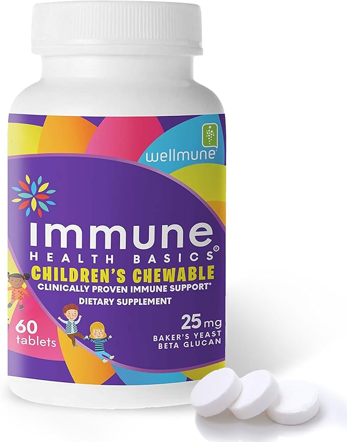 Children's Chewable Tablets Wellmune Clinically Proven Highly Purified Beta Glucan Immunity Supplements for Children Kids-Approved!