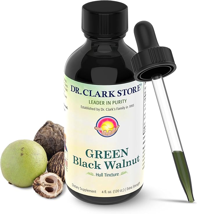 Original Green Black Walnut Hull Tincture (Extra Strength) by Dr. Hulda Clark 4 oz