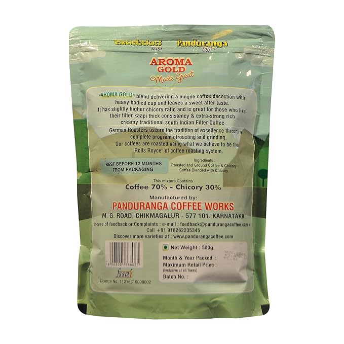 Panduranga Coffee Grand Aroma 500g + Panduranga Coffee Aroma Gold 500g | Authentic South Indian Filter Coffee Blend | Medium Roast