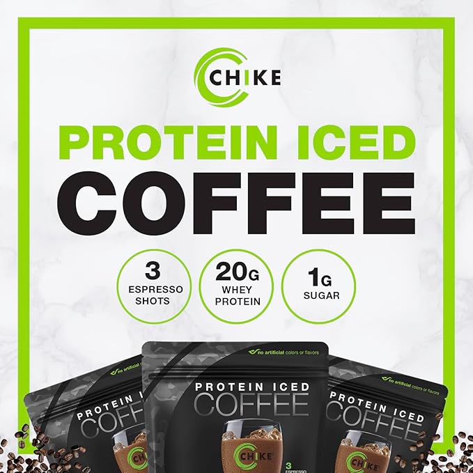 Chike High Protein Iced Coffee Sampler Pack and Triple Shot Bundle 20 G Protein 2-3 Shots Espresso 1 G Sugar Keto Friendly and Gluten Free 14 Serving Bag and 6 Sample Packets 20 Servings