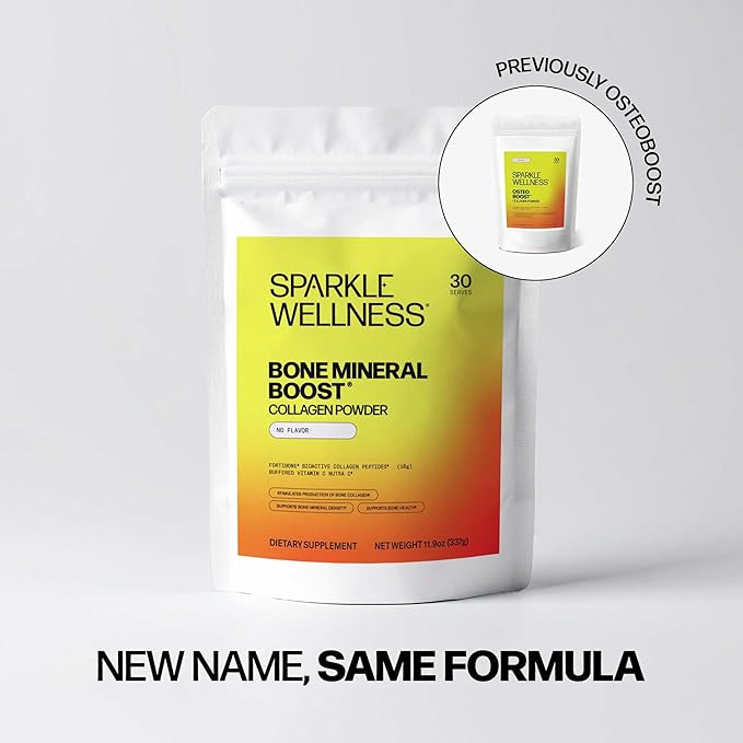 Sparkle Wellness FORTIBONE Bioactive Collagen Peptides | Collagen Powder Supplement with Nutra C Buffered Vitamin C for Bone Health | Bone Mineral Boost (Mixed Berry) [30 Serves]