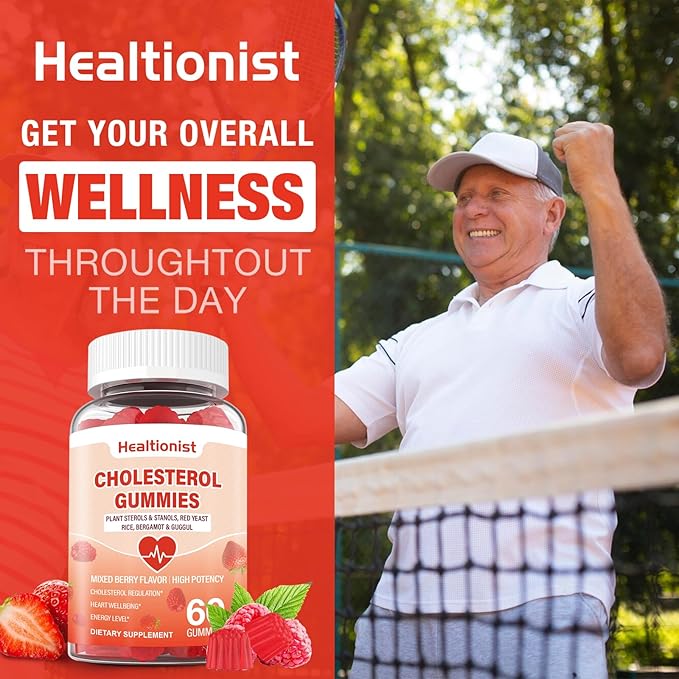 2 Packs Cholesterol Supplements with 2000 Mg Plant Sterols &amp Stanols Citrus Bergamot Red Yeast Rice Lowering Mixed Berry Flavor 120 Counts