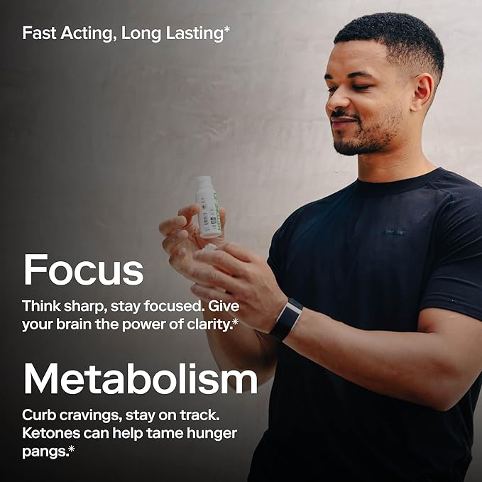 Ketone-IQ Ketone Energy Shots - 100mg Green Tea Caffeine 5g Exogenous Ketones and B Vitamins - 24 On The Go Caffeine Shots - Fast Acting Energy Drink (Green Apple)