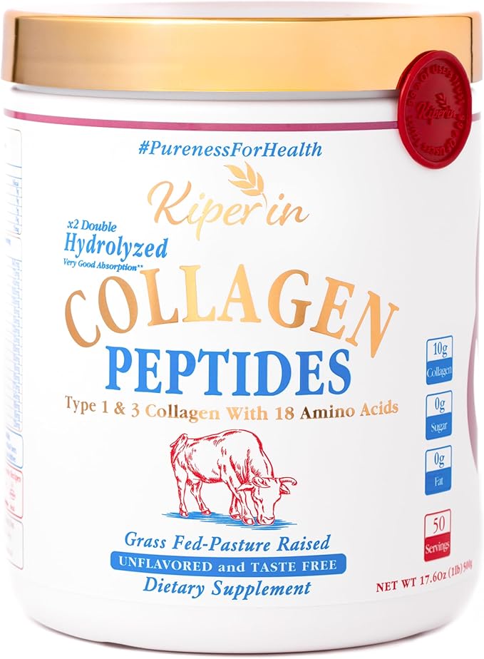 100% Pure &amp Natural Collagen Peptides | x2 Hydrolyzed Collagen for Women | Clinically Proven | Boost Skin Hair Nail Joint.. &amp Diet | Pureness for Health Principle | Unflavored (Standard)