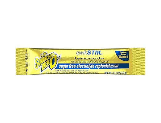 Sqwincher Zero Qwik Stik Sugar Free Orange and Lemonade Flavor Electrolyte Hydration Drink Mix (50 Count)