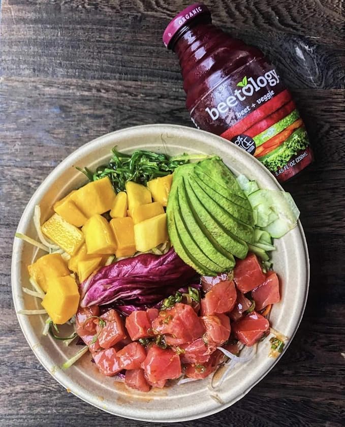 Beetology Organic Beet Juice 8.45oz Variety Pack 2 bottles each of: Beet + Veggie Beet + Lemon Ginger Beet + Cherry (6 Pack) Wonder Beet Juices | Organic Vegan Gluten Free Kosher and Awesome!