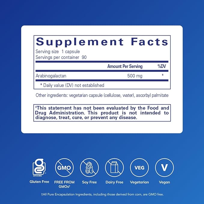Pure Encapsulations Arabinogalactan | Supplement for Liver Support Immune Support and Colon Health* | 90 Capsules