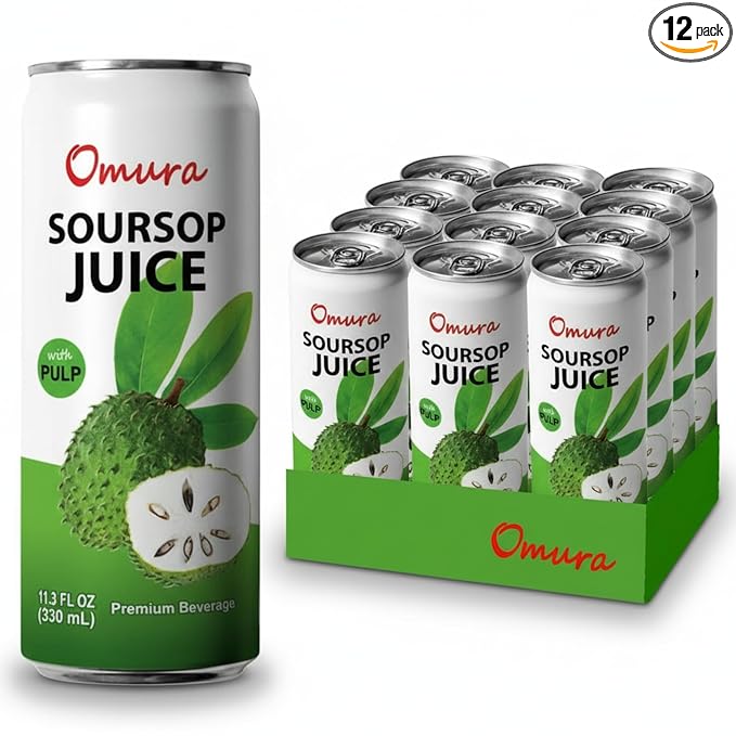 Pulp Bundle Omura Soursop Juice Drink with Pulp 11.3 Fl Oz (12-Pack) | Refreshing ...