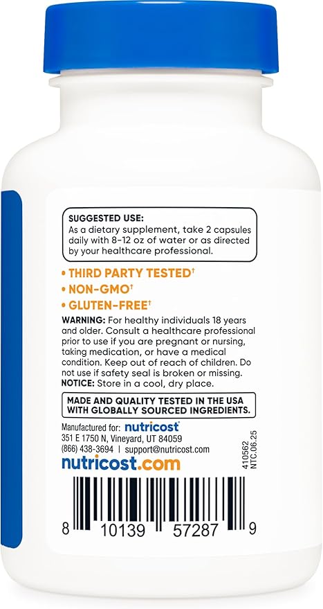 Nutricost Berberine HCl 600mg 60 Capsules (2 Bottles) - Gluten Free Veggie Caps Non-GMO