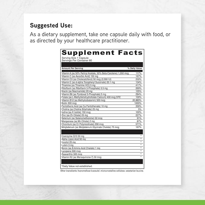 DAVINCI Labs Daily Best Ultra - Dietary Supplement to Support Cardiovascular Health Fat Metabolism and Bone Health* - with B Vitamins Minerals Choline CoQ10 Boron Lycopene - 60 Vegetarian Caps