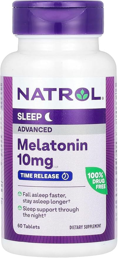 Natrol Advanced Sleep Melatonin Tablets Maximum Strength 10 mg 60 ea (Pack of 3)