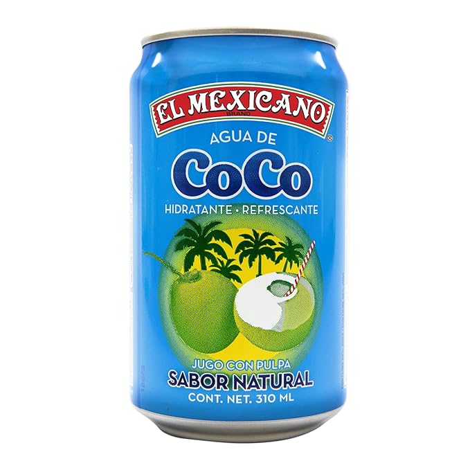 El Mexicano Coconut Water 10.5oz (Agua De Coco) (Pack of 24)White