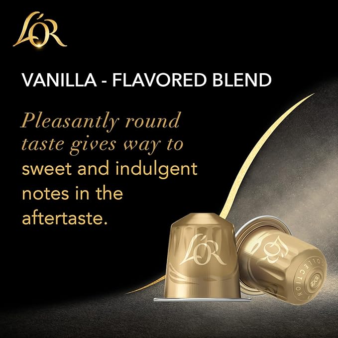 L'OR Coffee Pods 30 Count Vanilla Blend Single-Serve Aluminum Coffee Capsules Compatible with The Barista System &amp *Nespresso Original Machines 30 Count (Pack of 3)