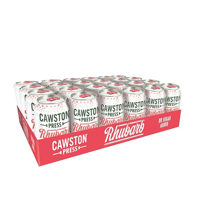 Cawston Press Sparkling Rhubarb &amp Apple Juice 11.15 Ounce Cans (Pack of 24)