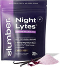 Slumber Night Lytes Magnesium Sleep Powder Drink Mix Vanilla Hibiscus Flavor Magnesium Glycinate L-Theanine Vitamin D3 Zinc Sugar Free Vegan 30 Servings