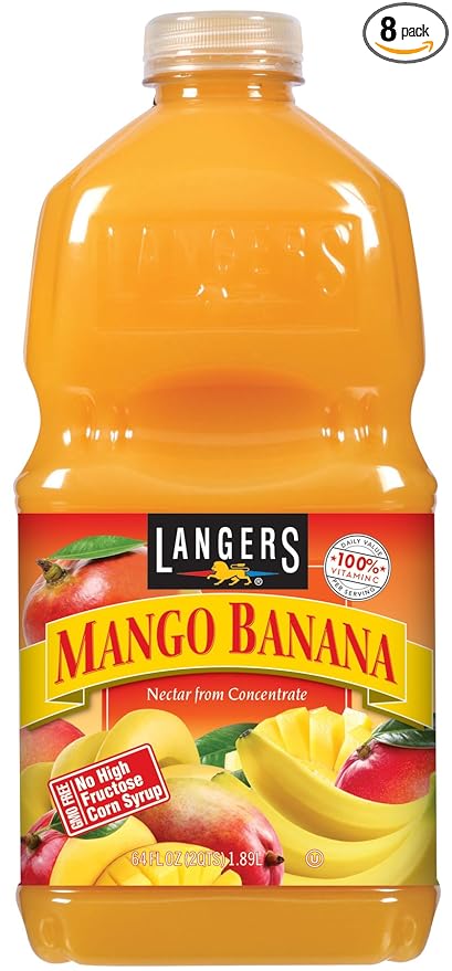 Langers Juice Mango Banana Nectar 64 Fl Oz (Pack of 8)