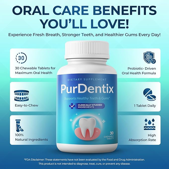 Oral Health Probiotic – 4-Strain Formula for Healthy Gums Teeth &amp Fresh Breath – 30 Chewable Tablets