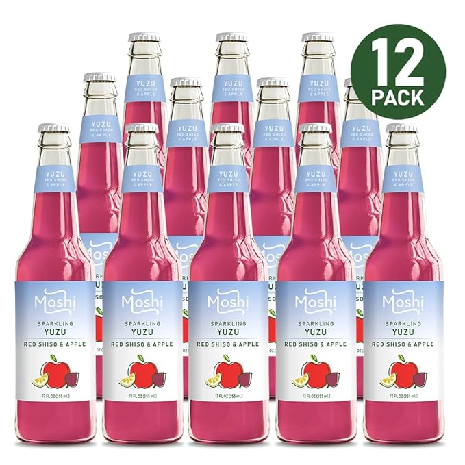 Moshi Sparkling Drinks - Red Shiso &amp Apple Yuzu (12 Bottles)…