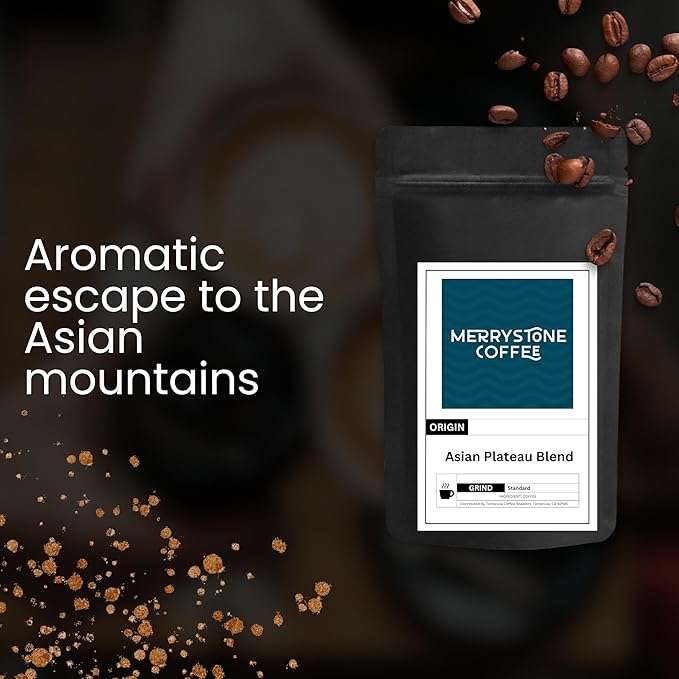 Merrystone Asian Plateau Blend Coffee Medium-Dark Roast Roasted to Order 5 Lb Standard Grind