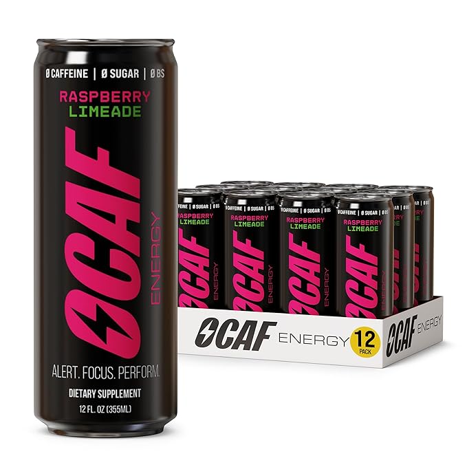 ØCAF Energy Drink with Paraxanthine – Raspberry Passionfruit Flavor – Caffeine Alternative for Focus &amp Alertness – No Jitters No Crash Better Sleep – 12 fl oz (Pack of 12) – Performance Energy
