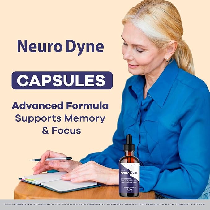 (3 Pack) NeuroDyne - Official NeuroDyne Drops Supplement Brain Support Advanced Formula Neuro Dyne Liquid Premium All Natural Cognitive Focus Nerve Support for Health Wellness 3 Bottles for 3 Months