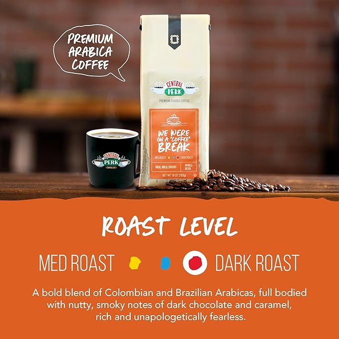 Central Perk Whole Bean Variety Pack - 100% Arabica Coffee Beans Includes Medium Medium Dark &amp Dark Roast Blends How You Doin Pivot &amp We Were On a Coffee Break 3 x 10oz Bags
