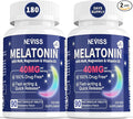 Melatonin 40 mg for Adults - Fast Dissolve &amp Chewable Sublingual Sleep Supplement - Extra Strength Melatonin with Vitamin D3 &amp MSM Selenium for Health Rest Cycle Deep Zzzs Sugar-Free 180 S