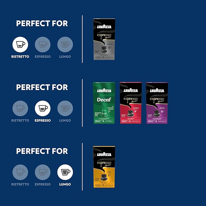 Lavazza Espresso Variety Pack of Aluminum Capsules Compatible with Nespresso* Original Machines Contains Light Medium and Dark Espresso Roast (60 Capsules)