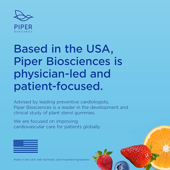 Piper Biosciences 60 Day Supply Cholesterol Health Gummies 240 Gummies (Four Packs Each with 60 Gummies): Plant Sterols Supplement for Healthy Cholesterol