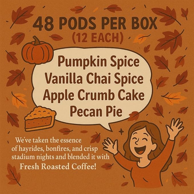 Fresh Roasted Coffee Fall Faves Variety Pack K-Cup Compatible 48 Count