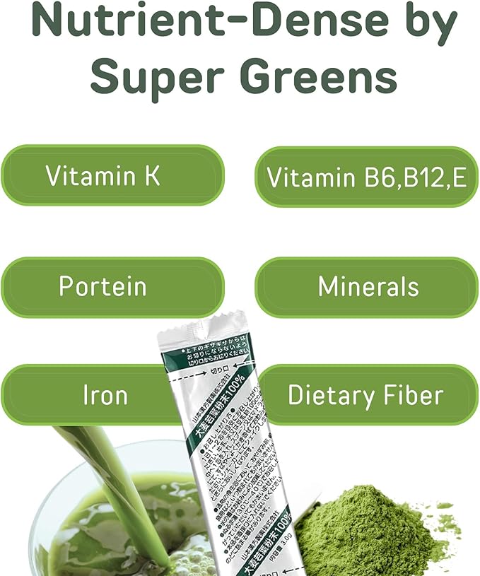 Yamamoto Kanpoh YAMAKAN Young Barley Grass Powder Pure Green Juice Rich in Minerals Vitamins &amp Plant-Based Protein for Women &amp Men Barley Grass Juice Powder from Japan Non GMO 88 Count