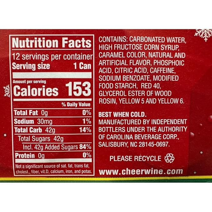 Cheerwine Holiday Punch Softdrink 12 oz (12 Pack)