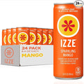 IZZE Sparkling Water Juice Beverage Blend Mango No Sugar Added 8.4 FL OZ 24 Cans