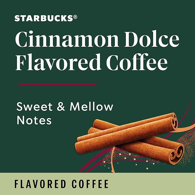 Starbucks Flavored Coffee Genuine K-Cup Pods Cinnamon Dolce Flavored with Sweet and Mellow Notes Recyclable Pods 10 Count Pods in Each (Pack of 4)