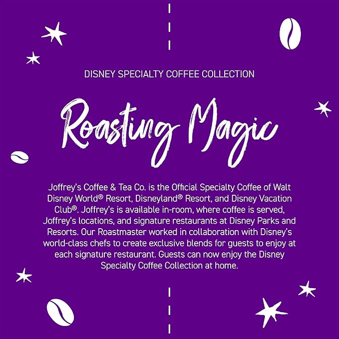 Joffrey's Coffee - Disney Princess Trio Coffee Collection Disney Specialty Flavored Arabica Ground Artisan Medium Roast Brew or French Press (Ground 11oz 3-pack)