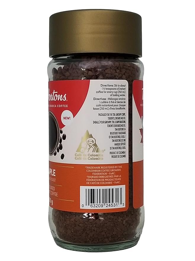 Tim Hortons Medium Roast 100% Arabica Instant Coffee Maple Flavored 100g/3.5 oz