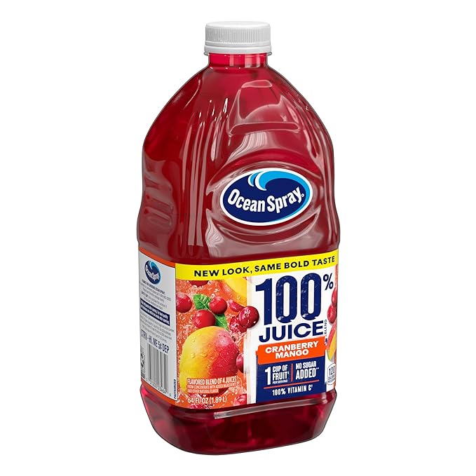 Ocean Spray® 100% Juice Cranberry Mango Juice Blend 64 Fl Oz Bottle (Pack of 8)
