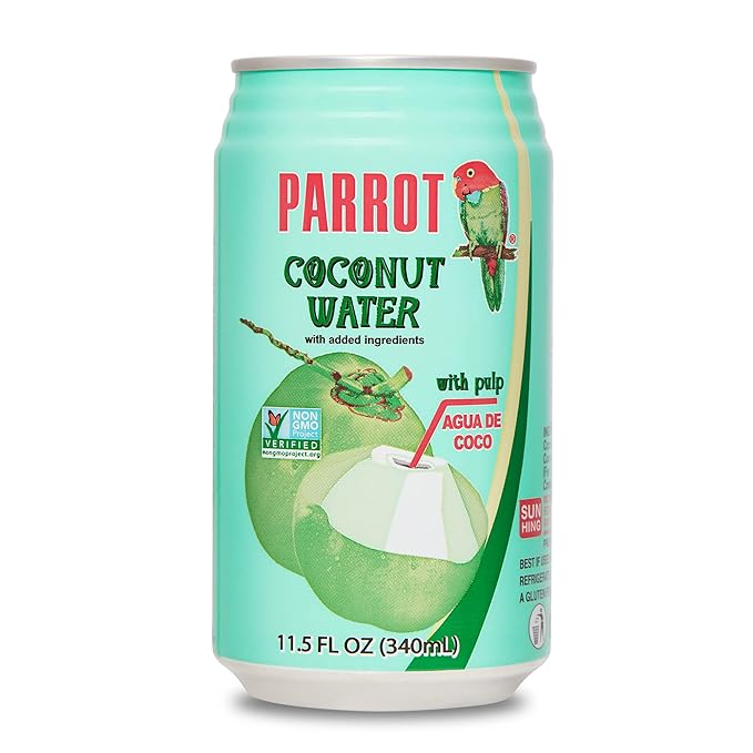 Parrot Coconut Water with Pulp 11.5 fl oz and Coconut Milk Drink Original with Pulp 290ml（Total Pack of 24）