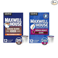 Maxwell House K-Cup Coffee Pods House Blend Medium Roast 12 CT + French Roast Dark Roast 12 CT (Variety Pack)