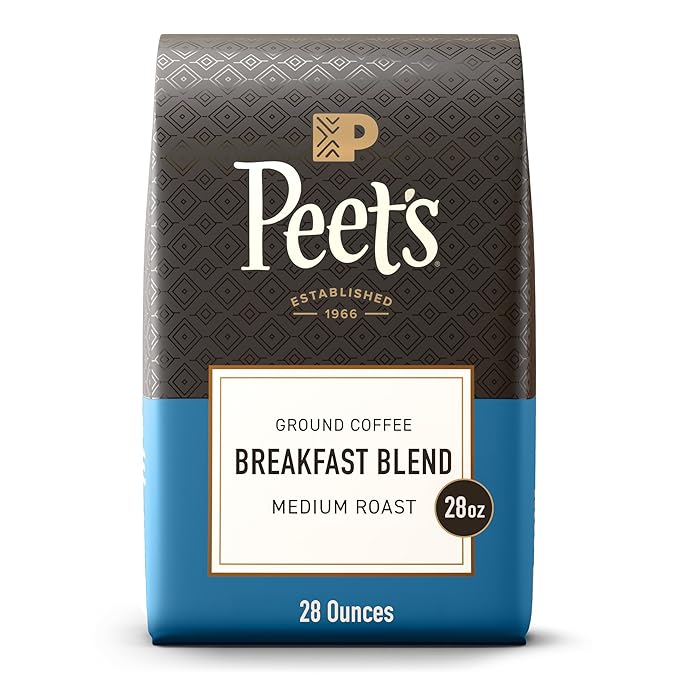 Peet's Coffee Medium Roast Ground Coffee 100% Arabica Coffee - Breakfast Blend 28 Ounce Bag