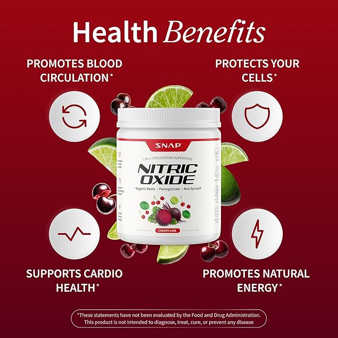 Snap Supplements Organic Beet Root Powder Nitric Oxide Supplement for Men &amp Women Red Spinach &amp Pomegranate Supports Healthy Energy &amp Blood Pressure Already in Normal Range 30 Servings