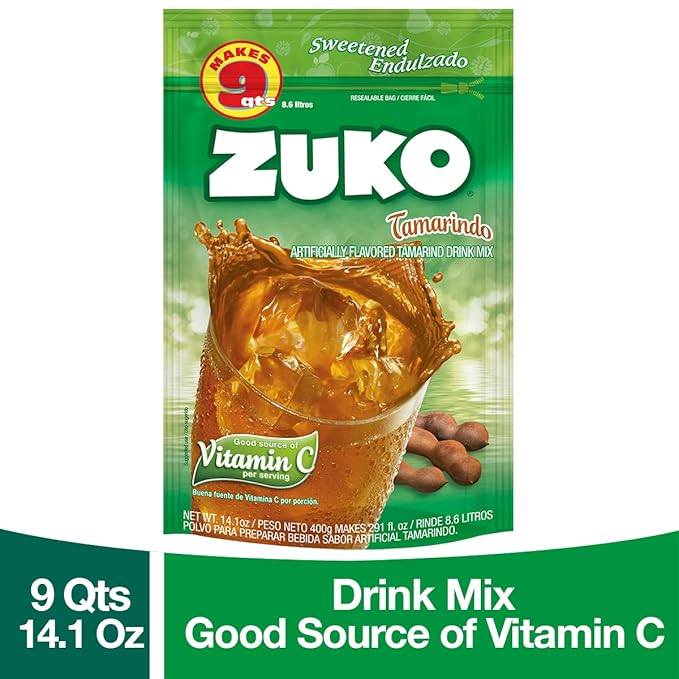 Zuko Tamarind Instant Powder Drink | Family Pack | No Sugar Needed | Vitamin C | 14.1 Ounce (Pack of 2)